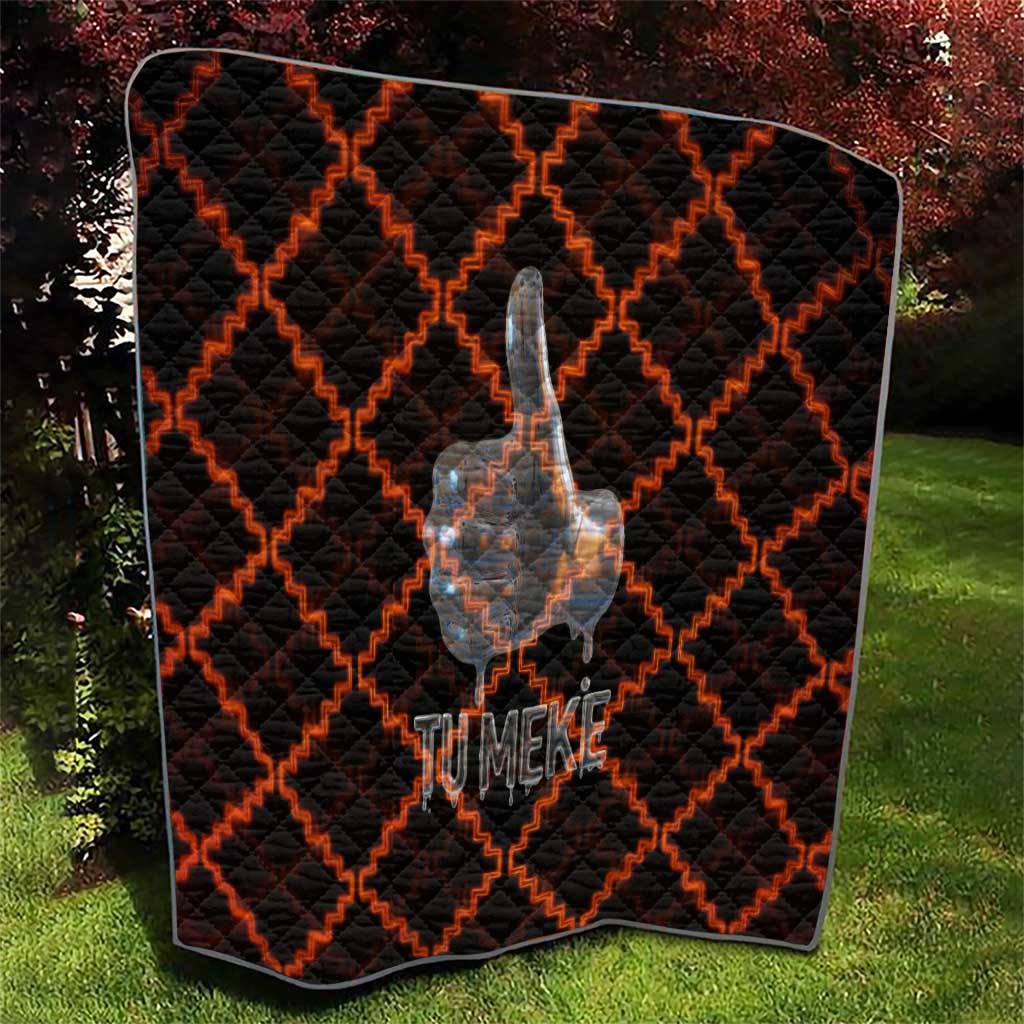 Tu Meke Maori New Zealand Slang Quilt with Glow Neon Step Style TS04 - Polynesian Pride