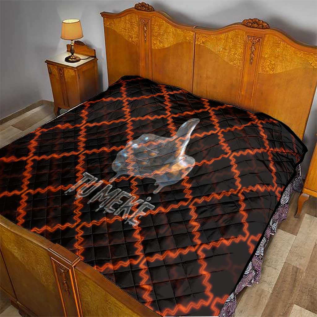 Tu Meke Maori New Zealand Slang Quilt with Glow Neon Step Style TS04 - Polynesian Pride