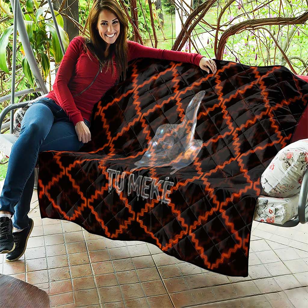 Tu Meke Maori New Zealand Slang Quilt with Glow Neon Step Style TS04 - Polynesian Pride