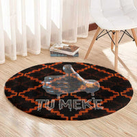 Tu Meke Maori New Zealand Slang Round Carpet with Glow Neon Step Style TS04 - Polynesian Pride