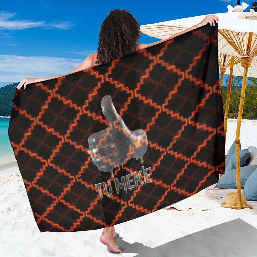 Tu Meke Maori New Zealand Slang Sarong with Glow Neon Step Style