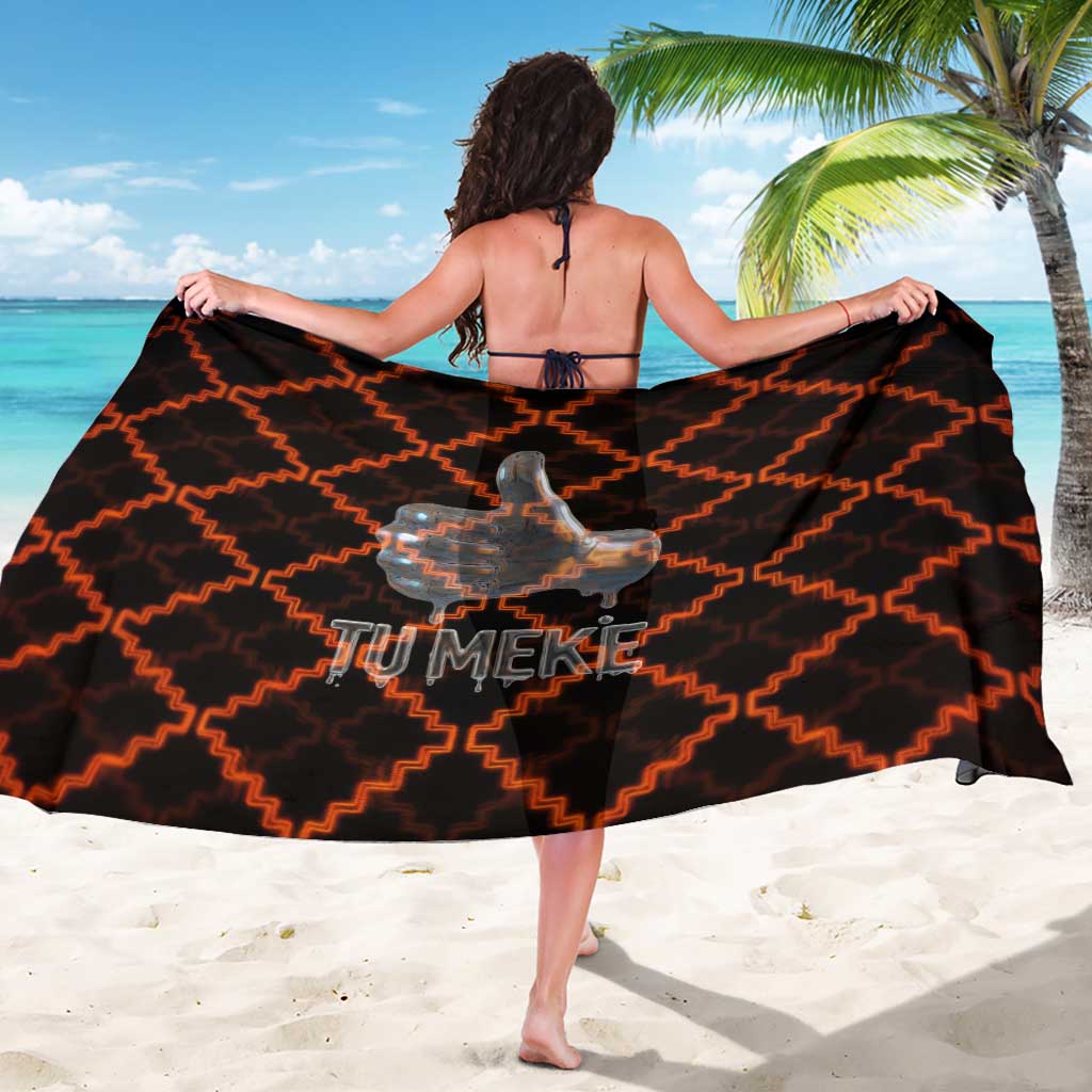 Tu Meke Maori New Zealand Slang Sarong with Glow Neon Step Style