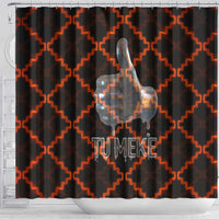 Tu Meke Maori New Zealand Slang Shower Curtain with Glow Neon Step Style TS04 - Polynesian Pride