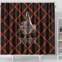Tu Meke Maori New Zealand Slang Shower Curtain with Glow Neon Step Style TS04 - Polynesian Pride