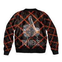 Tu Meke Maori New Zealand Slang Sleeve Zip Bomber Jacket with Glow Neon Step Style TS04 - Polynesian Pride