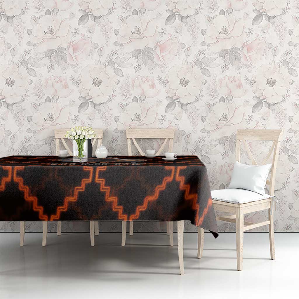 Tu Meke Maori New Zealand Slang Tablecloth with Glow Neon Step Style TS04 - Polynesian Pride