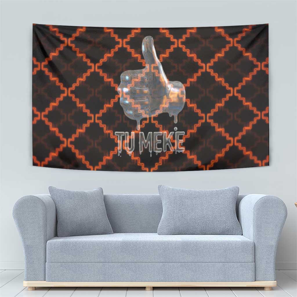 Tu Meke Maori New Zealand Slang Tapestry with Glow Neon Step Style