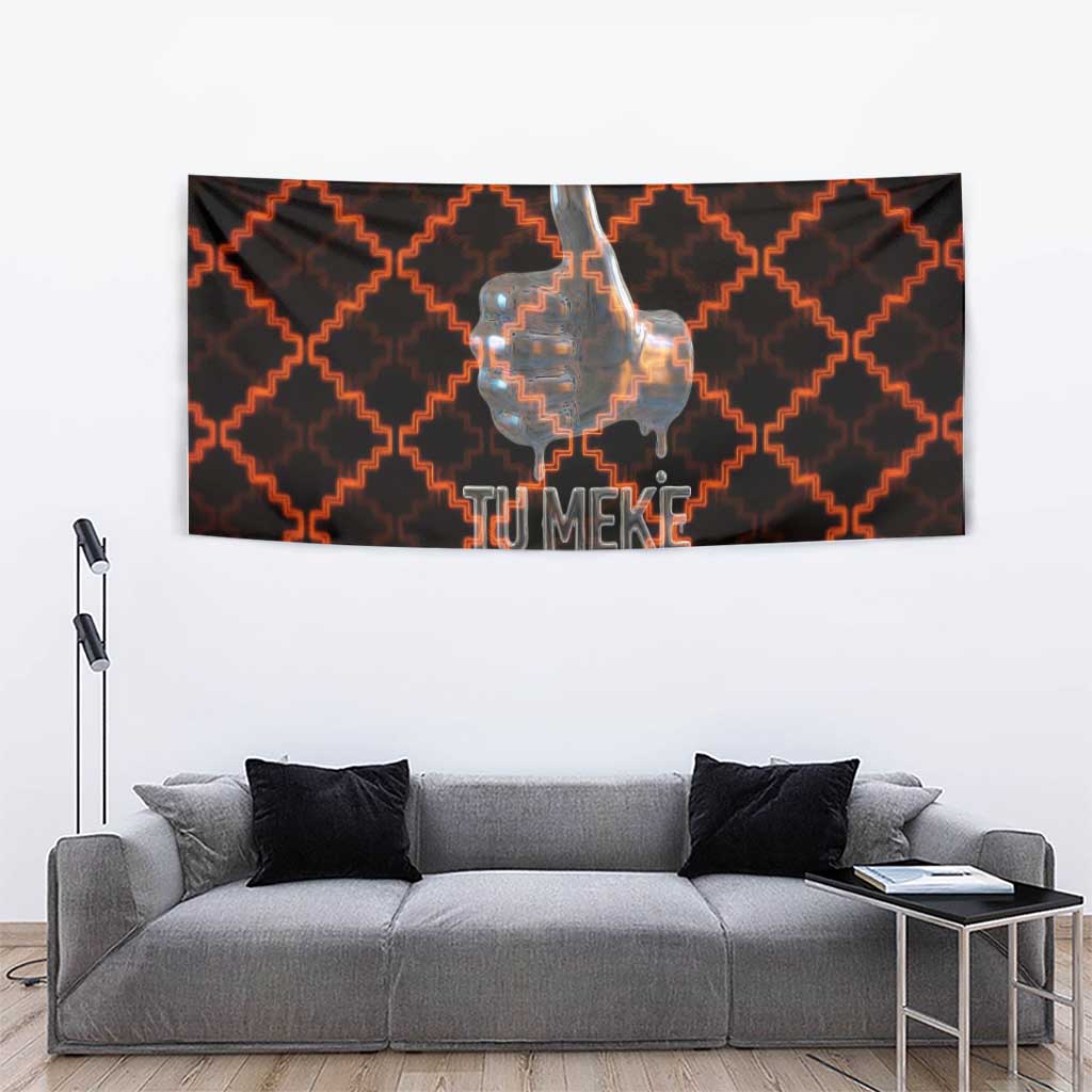 Tu Meke Maori New Zealand Slang Tapestry with Glow Neon Step Style