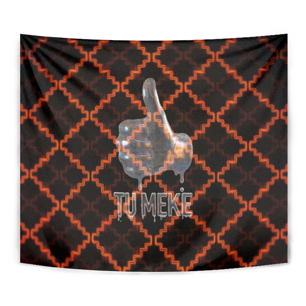 Tu Meke Maori New Zealand Slang Tapestry with Glow Neon Step Style
