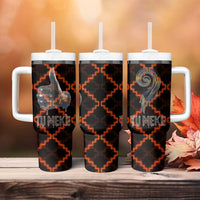 Tu Meke Maori New Zealand Slang Tumbler With Handle with Glow Neon Step Style TS04 - Polynesian Pride