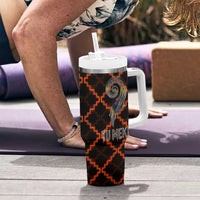 Tu Meke Maori New Zealand Slang Tumbler With Handle with Glow Neon Step Style TS04 - Polynesian Pride