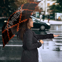 Tu Meke Maori New Zealand Slang Umbrella with Glow Neon Step Style TS04 - Polynesian Pride