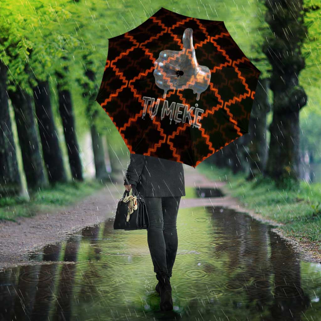 Tu Meke Maori New Zealand Slang Umbrella with Glow Neon Step Style TS04 - Polynesian Pride