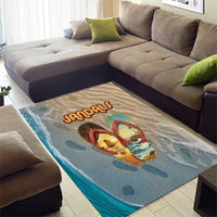 Kiwi Jandal Beach Life Area Rug New Zealand Flip Flops Ocean Wave Surf Style TS04 - Polynesian Pride