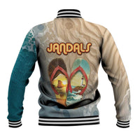 Kiwi Jandal Beach Life Baseball Jacket New Zealand Flip Flops Ocean Wave Surf Style TS04 - Polynesian Pride