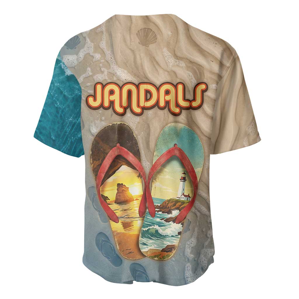 Kiwi Jandal Beach Life Baseball Jersey New Zealand Flip Flops Ocean Wave Surf Style TS04 - Polynesian Pride