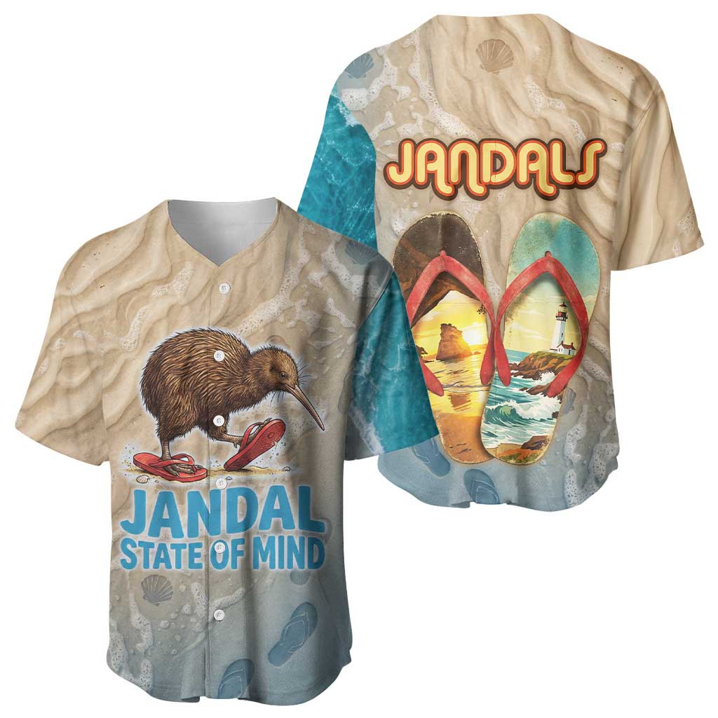 Kiwi Jandal Beach Life Baseball Jersey New Zealand Flip Flops Ocean Wave Surf Style TS04 - Polynesian Pride