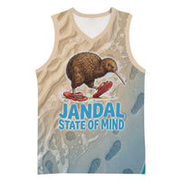 Kiwi Jandal Beach Life Basketball Jersey New Zealand Flip Flops Ocean Wave Surf Style