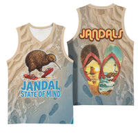 Kiwi Jandal Beach Life Basketball Jersey New Zealand Flip Flops Ocean Wave Surf Style