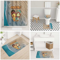 Kiwi Jandal Beach Life Bathroom Set New Zealand Flip Flops Ocean Wave Surf Style TS04 - Polynesian Pride