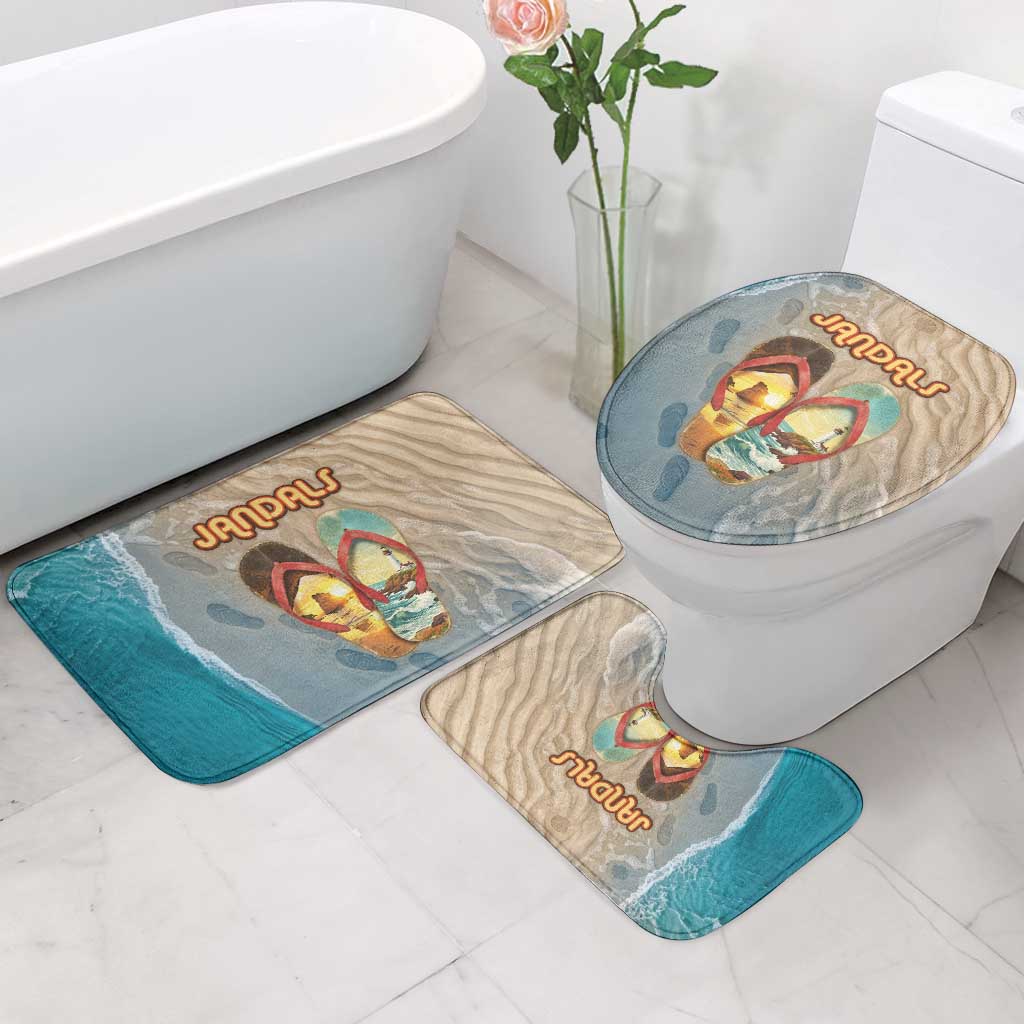 Kiwi Jandal Beach Life Bathroom Set New Zealand Flip Flops Ocean Wave Surf Style TS04 - Polynesian Pride