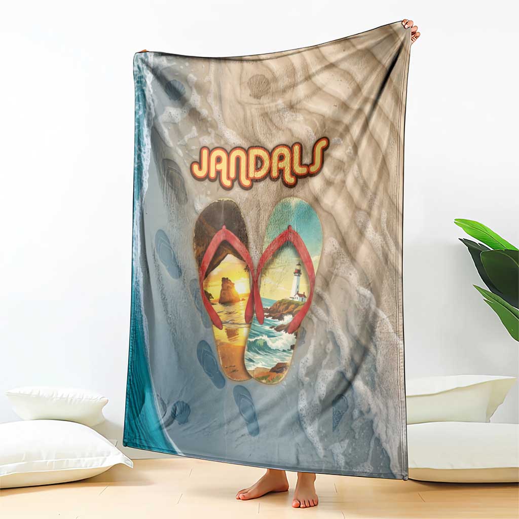 Kiwi Jandal Beach Life Blanket New Zealand Flip Flops Ocean Wave Surf Style TS04 - Polynesian Pride