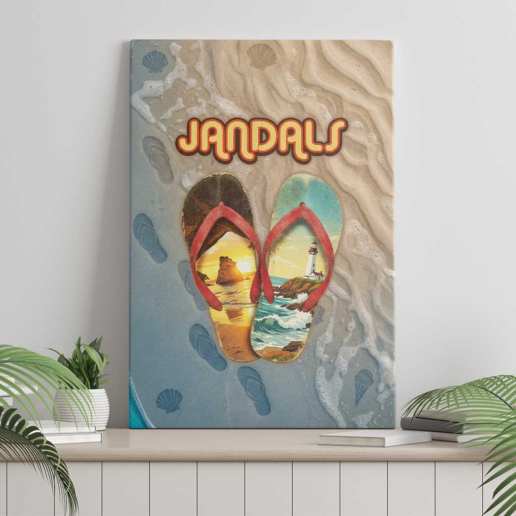 Kiwi Jandal Beach Life Canvas Wall Art New Zealand Flip Flops Ocean Wave Surf Style TS04 - Polynesian Pride