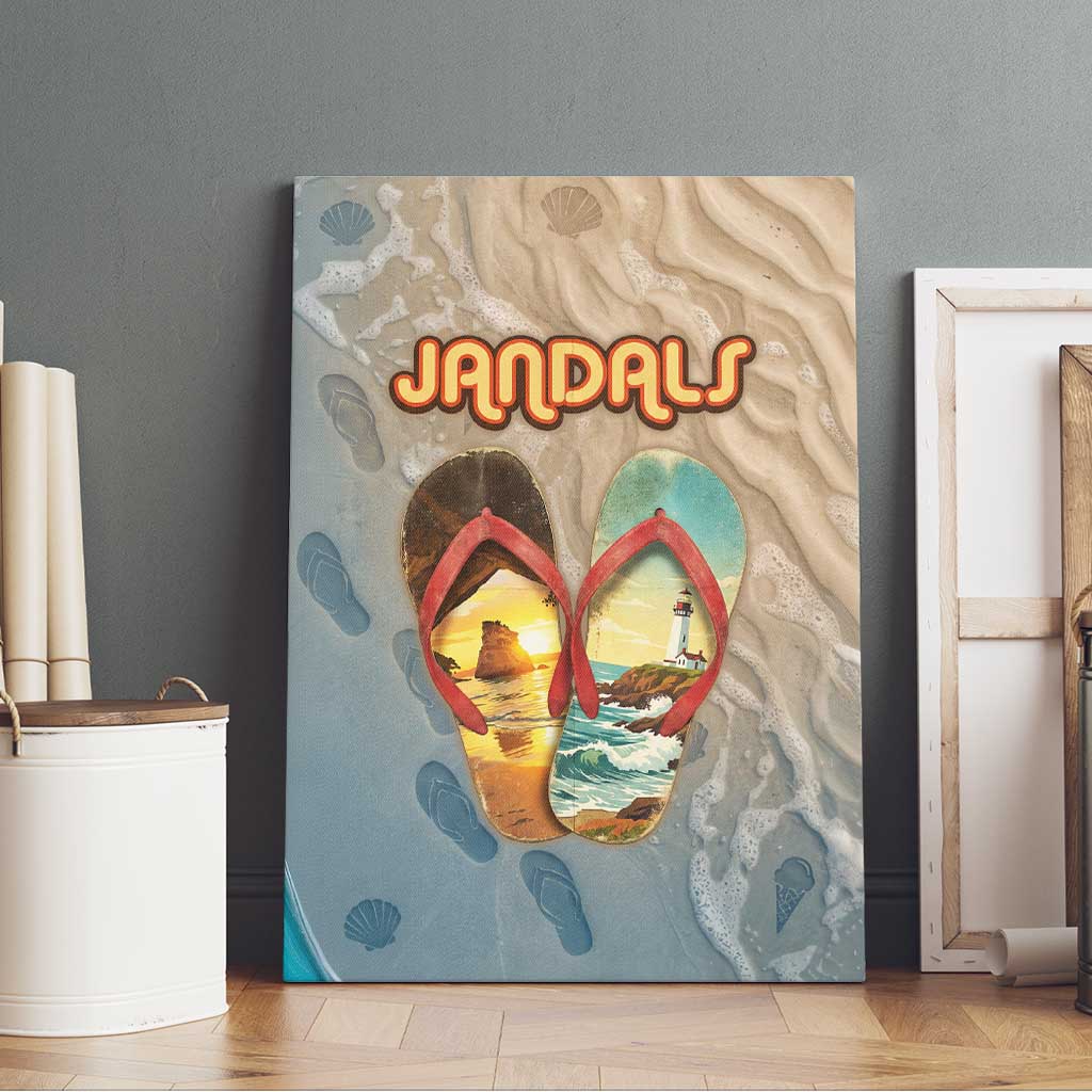 Kiwi Jandal Beach Life Canvas Wall Art New Zealand Flip Flops Ocean Wave Surf Style TS04 - Polynesian Pride