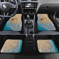 Kiwi Jandal Beach Life Car Mats New Zealand Flip Flops Ocean Wave Surf Style TS04 Set 4pcs Beige Cyan - Polynesian Pride