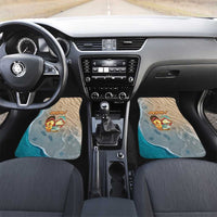 Kiwi Jandal Beach Life Car Mats New Zealand Flip Flops Ocean Wave Surf Style TS04 Set 2pcs - Front Beige Cyan - Polynesian Pride