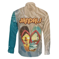 Kiwi Jandal Beach Life Family Matching Off The Shoulder Long Sleeve Dress and Hawaiian Shirt New Zealand Flip Flops Ocean Wave Surf Style