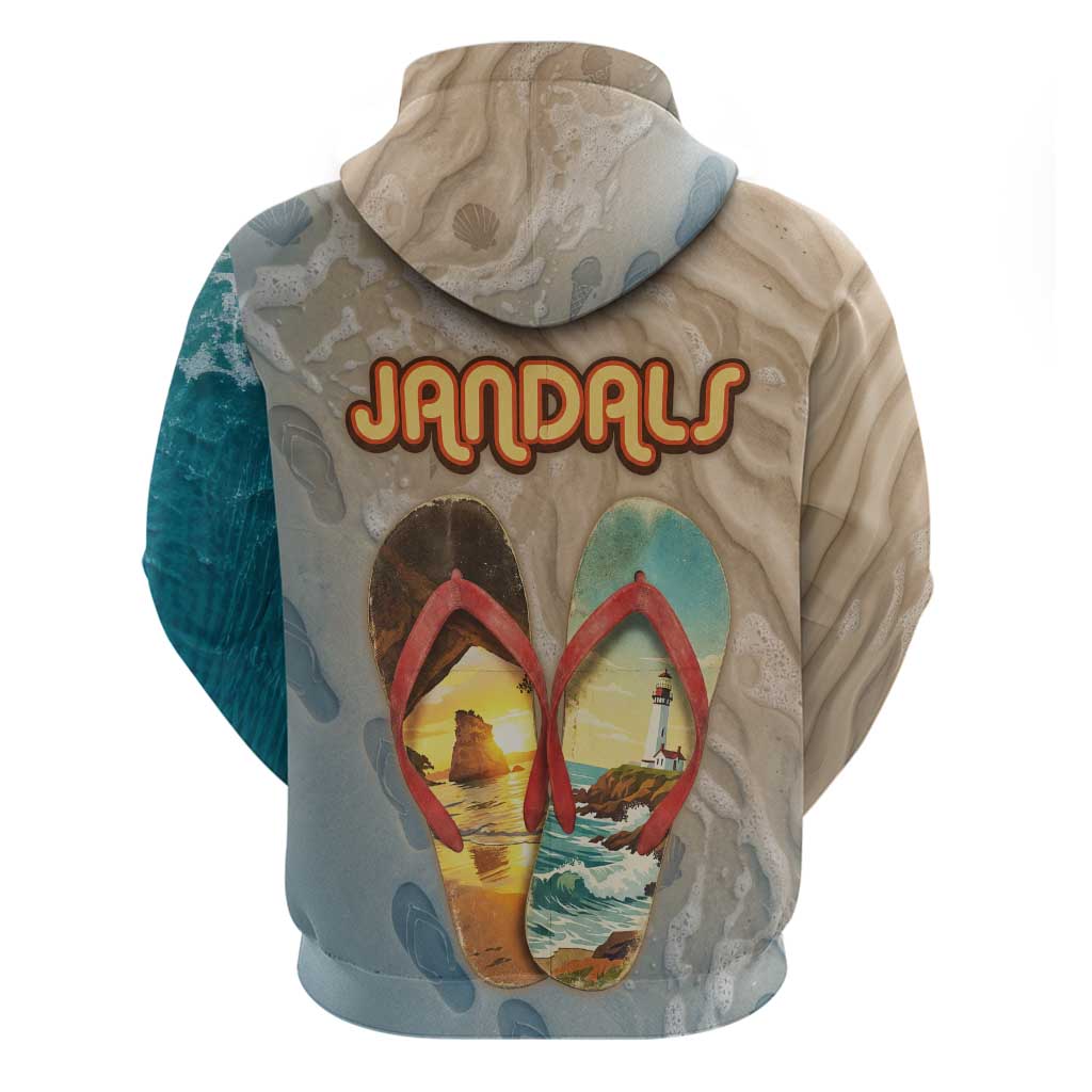Kiwi Jandal Beach Life Hoodie New Zealand Flip Flops Ocean Wave Surf Style TS04 - Polynesian Pride