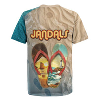 Kiwi Jandal Beach Life Rugby Jersey New Zealand Flip Flops Ocean Wave Surf Style TS04 - Polynesian Pride