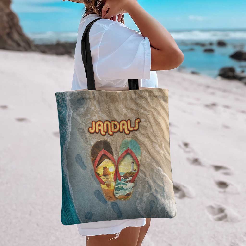 Kiwi Jandal Beach Life Tote Bag New Zealand Flip Flops Ocean Wave Surf Style TS04 - Polynesian Pride