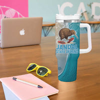Kiwi Jandal Beach Life Tumbler With Handle New Zealand Flip Flops Ocean Wave Surf Style TS04 - Polynesian Pride
