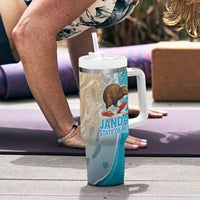 Kiwi Jandal Beach Life Tumbler With Handle New Zealand Flip Flops Ocean Wave Surf Style TS04 - Polynesian Pride
