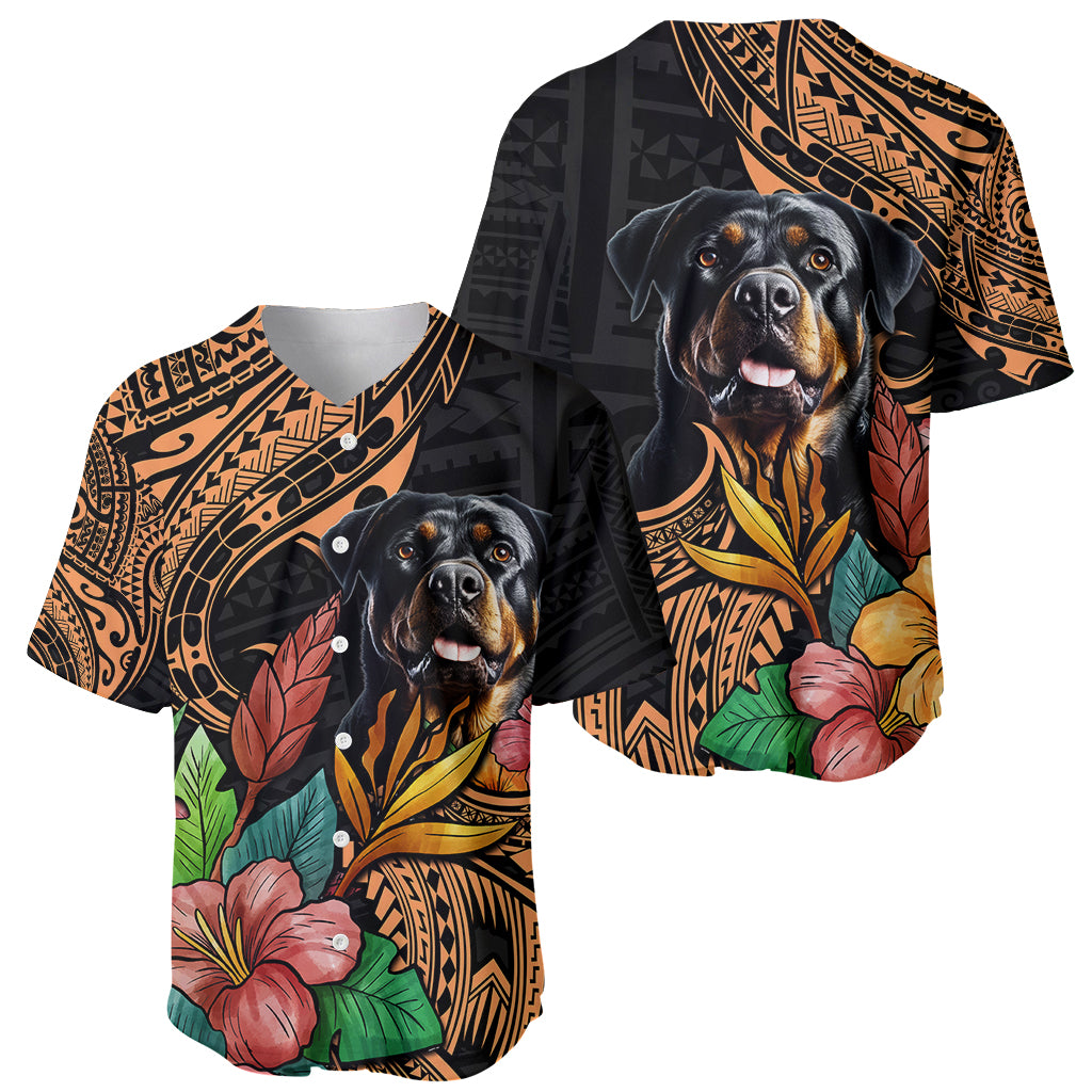 Polynesian Rottweiler Baseball Jersey Polynesian Pattern And Rottweiler TS04 - Polynesian Pride
