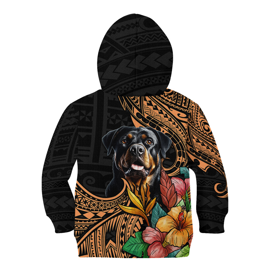 Polynesian Rottweiler Kid Hoodie Polynesian Pattern And Rottweiler TS04 - Polynesian Pride
