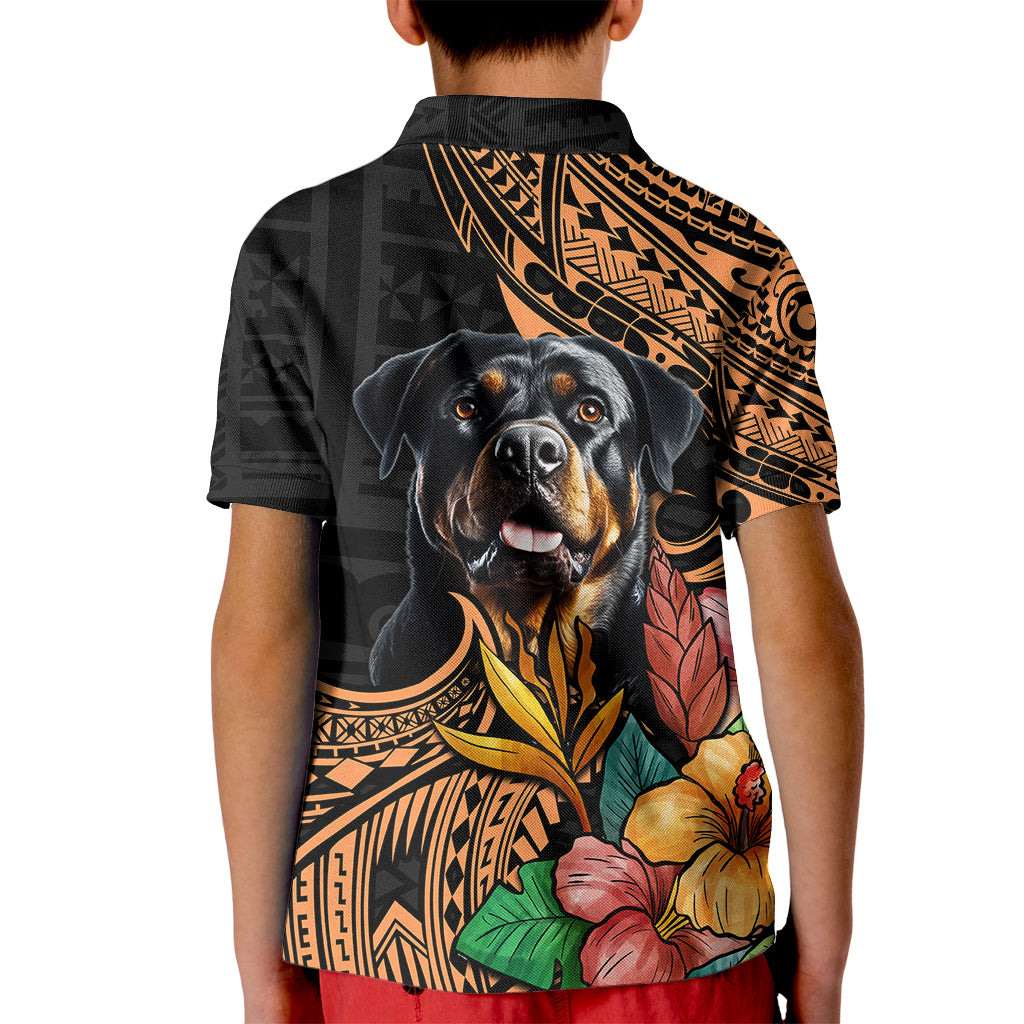 Polynesian Rottweiler Kid Polo Shirt Polynesian Pattern And Rottweiler TS04 - Polynesian Pride