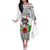 Polynesian Shih Tzu Off The Shoulder Long Sleeve Dress Polynesian Pattern And Shih Tzu TS04 Women White - Polynesian Pride