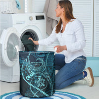 Chuuk Deep Into Truk Lagoon Laundry Basket Polynesian Tribal Pattern Wreck Diving Teal Ship Art