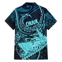 Chuuk Deep Into Truk Lagoon Family Matching Mermaid Dress and Hawaiian Shirt Polynesian Tribal Pattern Wreck Diving Teal Ship Art