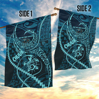 Chuuk Deep Into Truk Lagoon Garden Flag Polynesian Tribal Pattern Wreck Diving Teal Ship Art