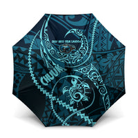Chuuk Deep Into Truk Lagoon Umbrella Polynesian Tribal Pattern Wreck Diving Teal Ship Art