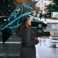 Chuuk Deep Into Truk Lagoon Umbrella Polynesian Tribal Pattern Wreck Diving Teal Ship Art