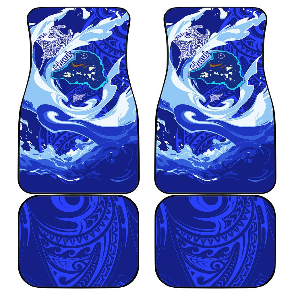 Chuuk Micronesian Roots Car Mats Polynesian Tribal Pattern Hibiscus Flower And Stingray Art