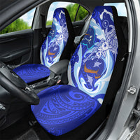 Chuuk Micronesian Roots Car Seat Cover Polynesian Tribal Pattern Hibiscus Flower And Stingray Art