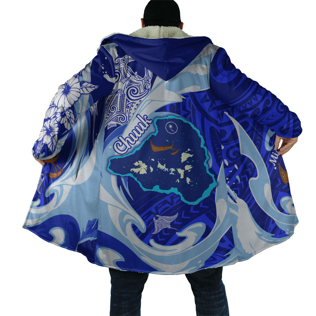 Chuuk Micronesian Roots Cloak Polynesian Tribal Pattern Hibiscus Flower And Stingray Art
