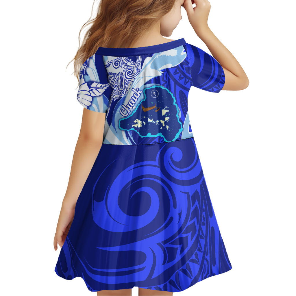Chuuk Micronesian Roots Family Matching Off Shoulder Short Dress and Hawaiian Shirt Polynesian Tribal Pattern Hibiscus Flower And Stingray Art