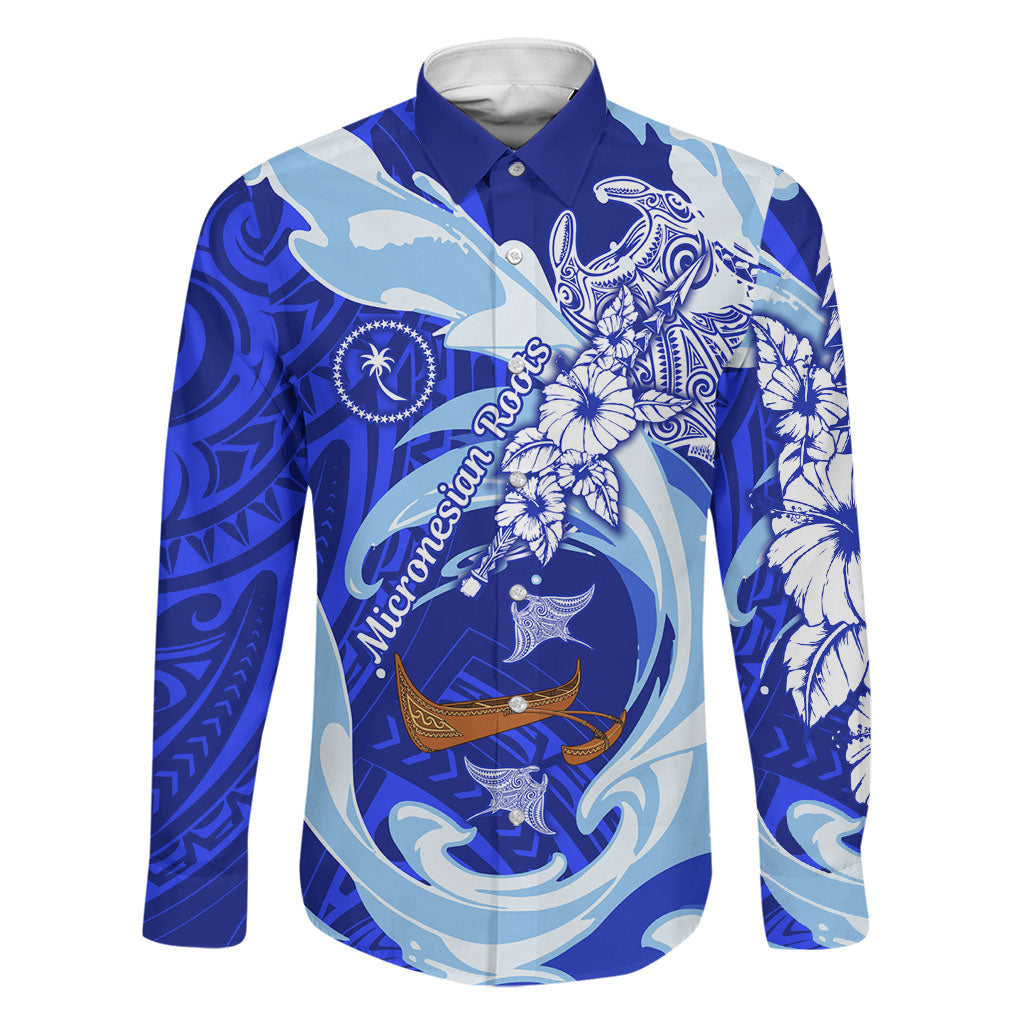 Chuuk Micronesian Roots Family Matching Short Sleeve Bodycon Dress and Hawaiian Shirt Polynesian Tribal Pattern Hibiscus Flower And Stingray Art